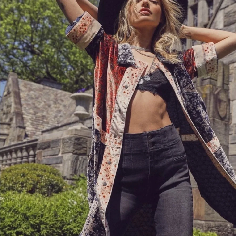 We the free People Vancouver  Stylish Multicolor Long Coat - Picture 2 of 8